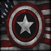 Captain America shield and flag